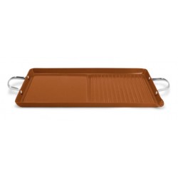 Ecopan BBQ  46 x 25cm Double Burner Grill/Griddle Bronze